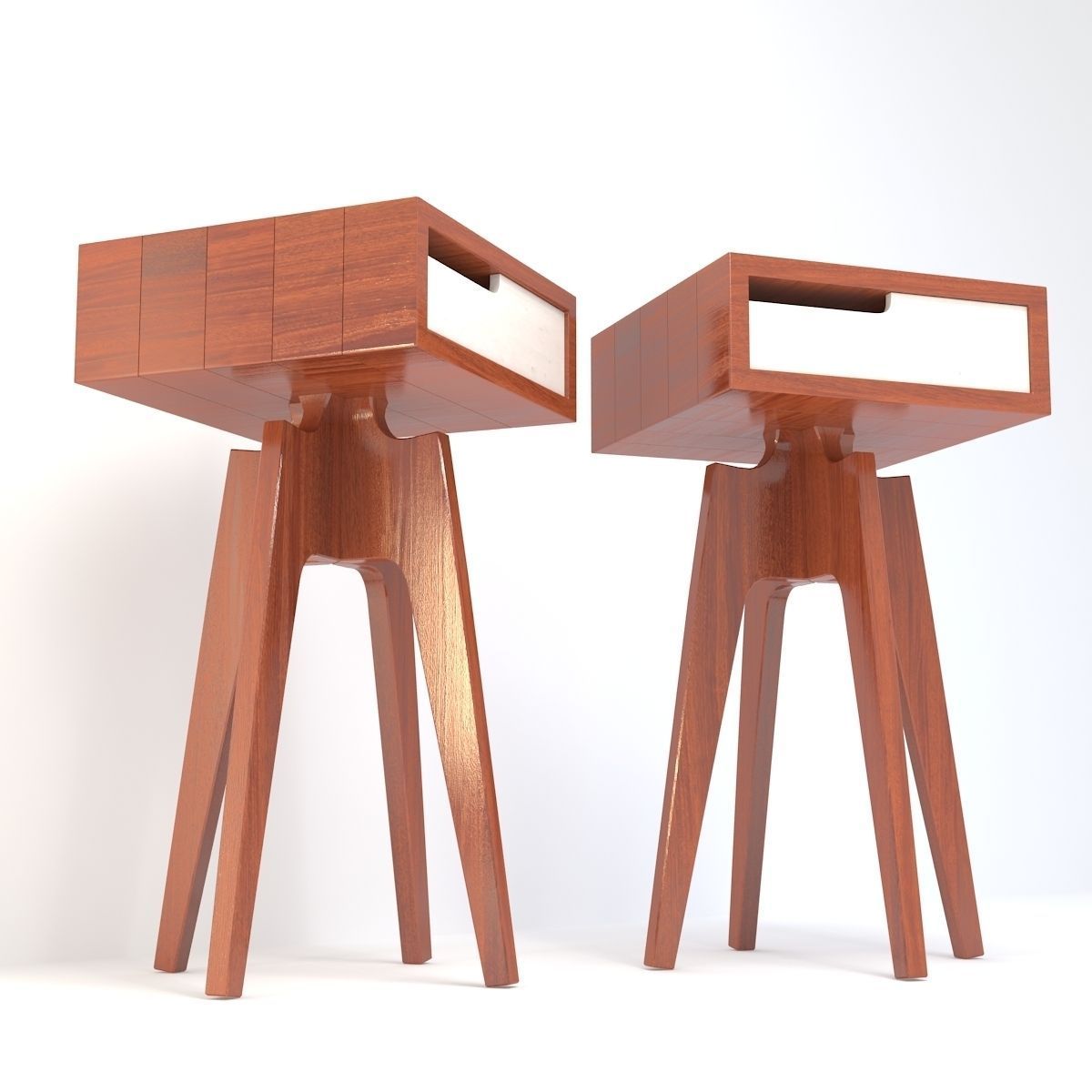 Retro Cupboard Low-poly 3D model_3