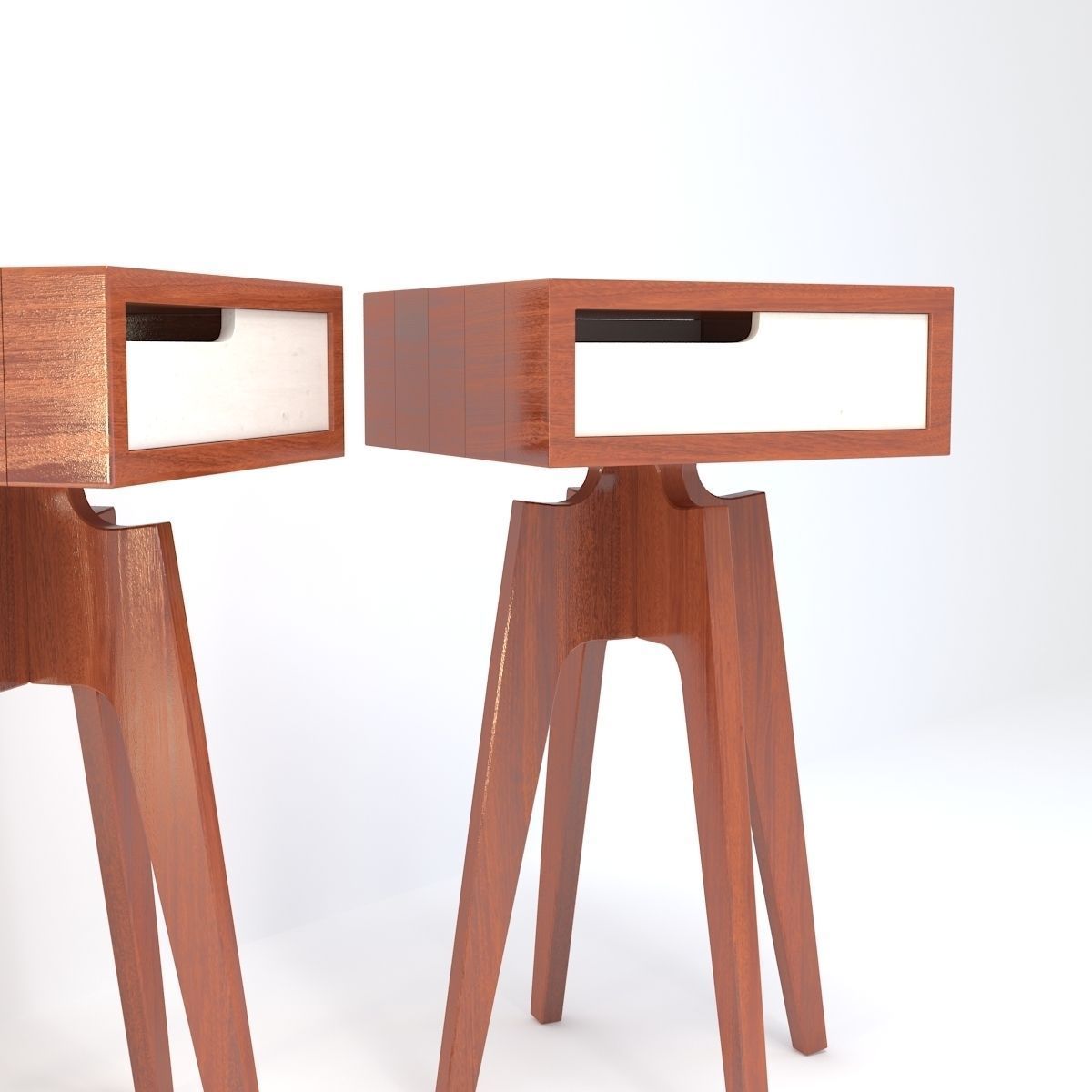 Retro Cupboard Low-poly 3D model_1