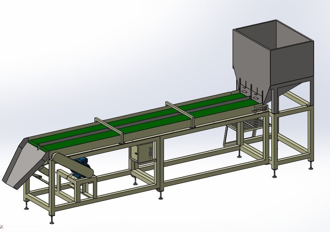 Conveyor with Hopper 3D model_1