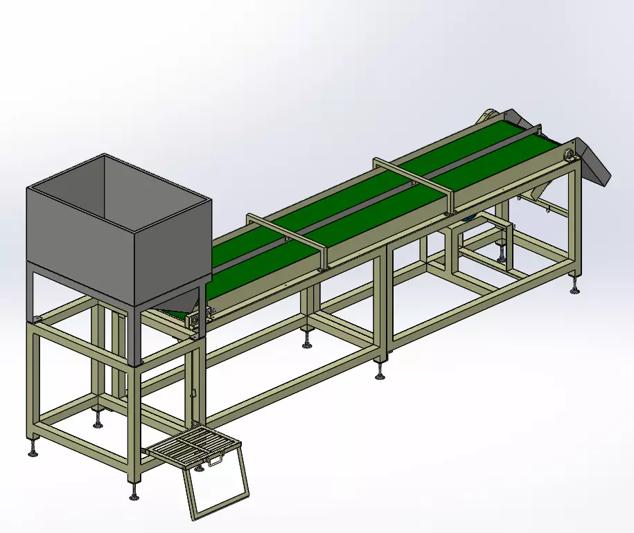 Conveyor with Hopper 3D model_0