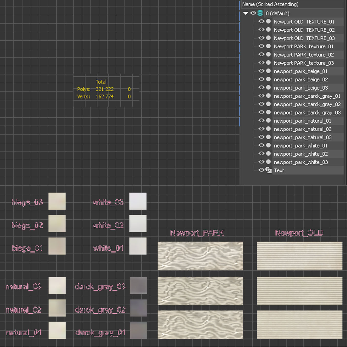 Porcelanosa ceramic tiles NewPort series options Park and Old 3D model_23