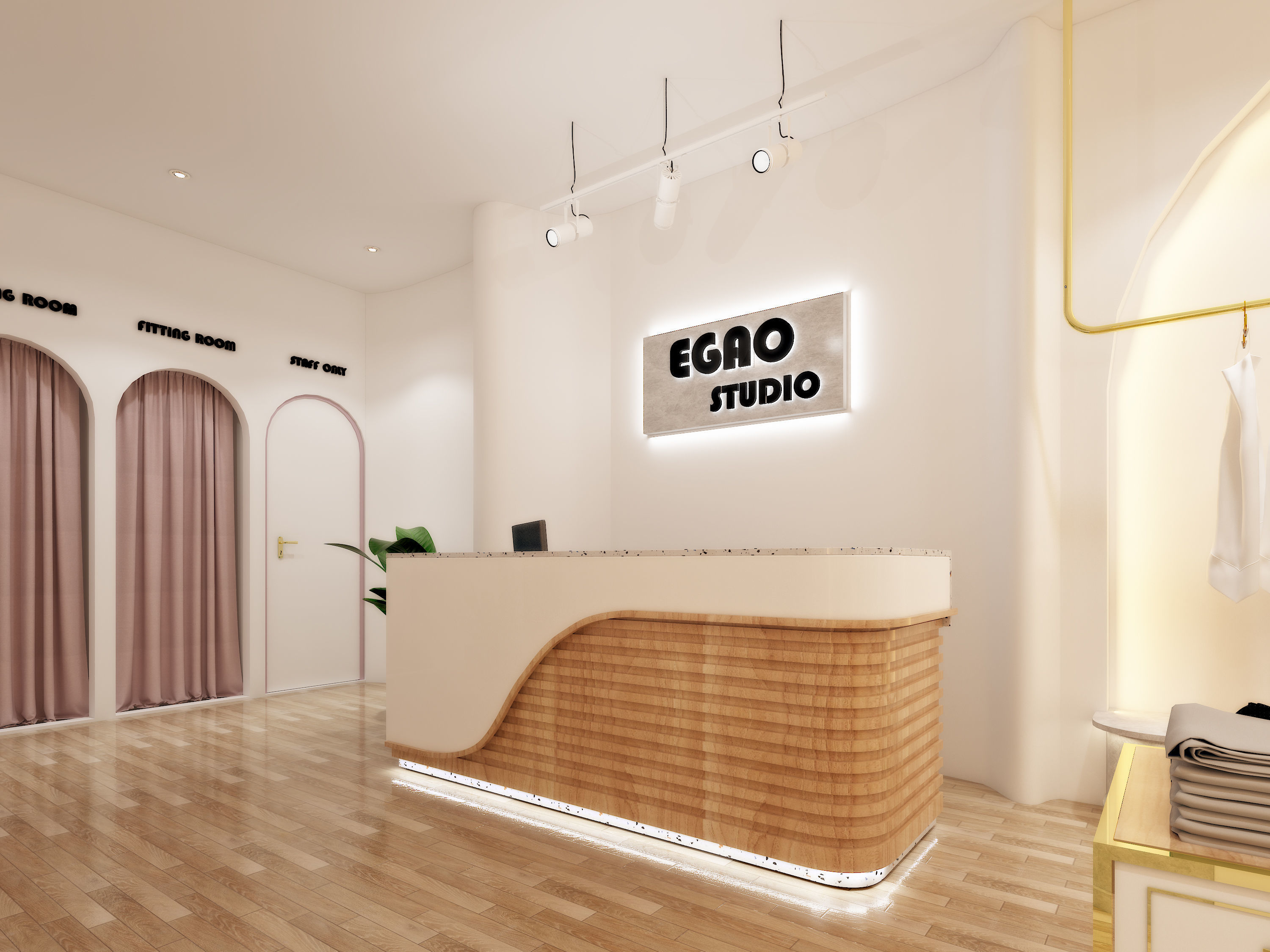 Outlet store fashion shop Low-poly 3D model_1