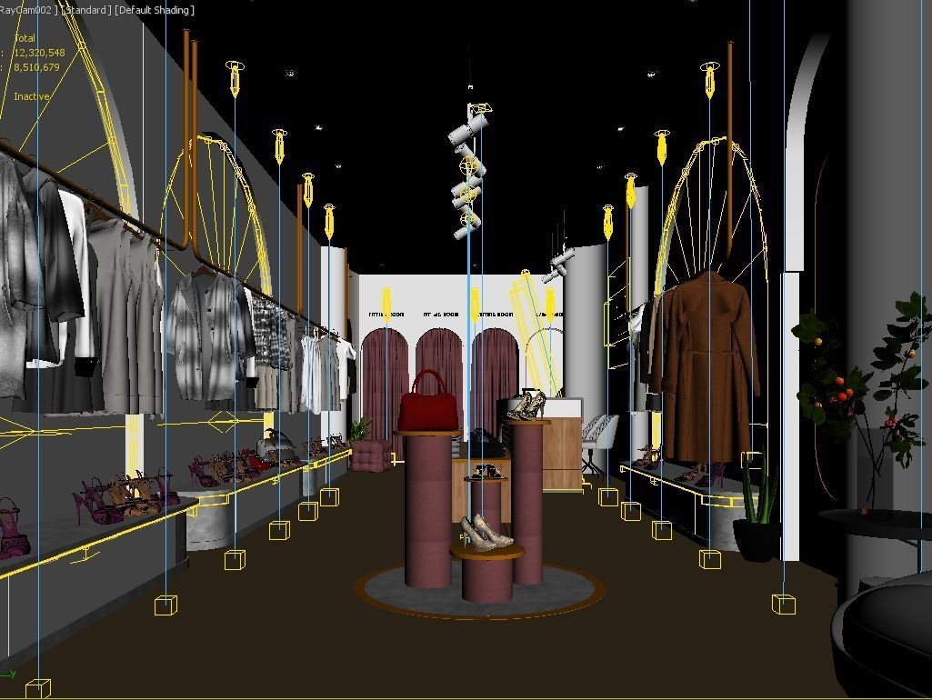 Outlet store fashion shop Low-poly 3D model_5