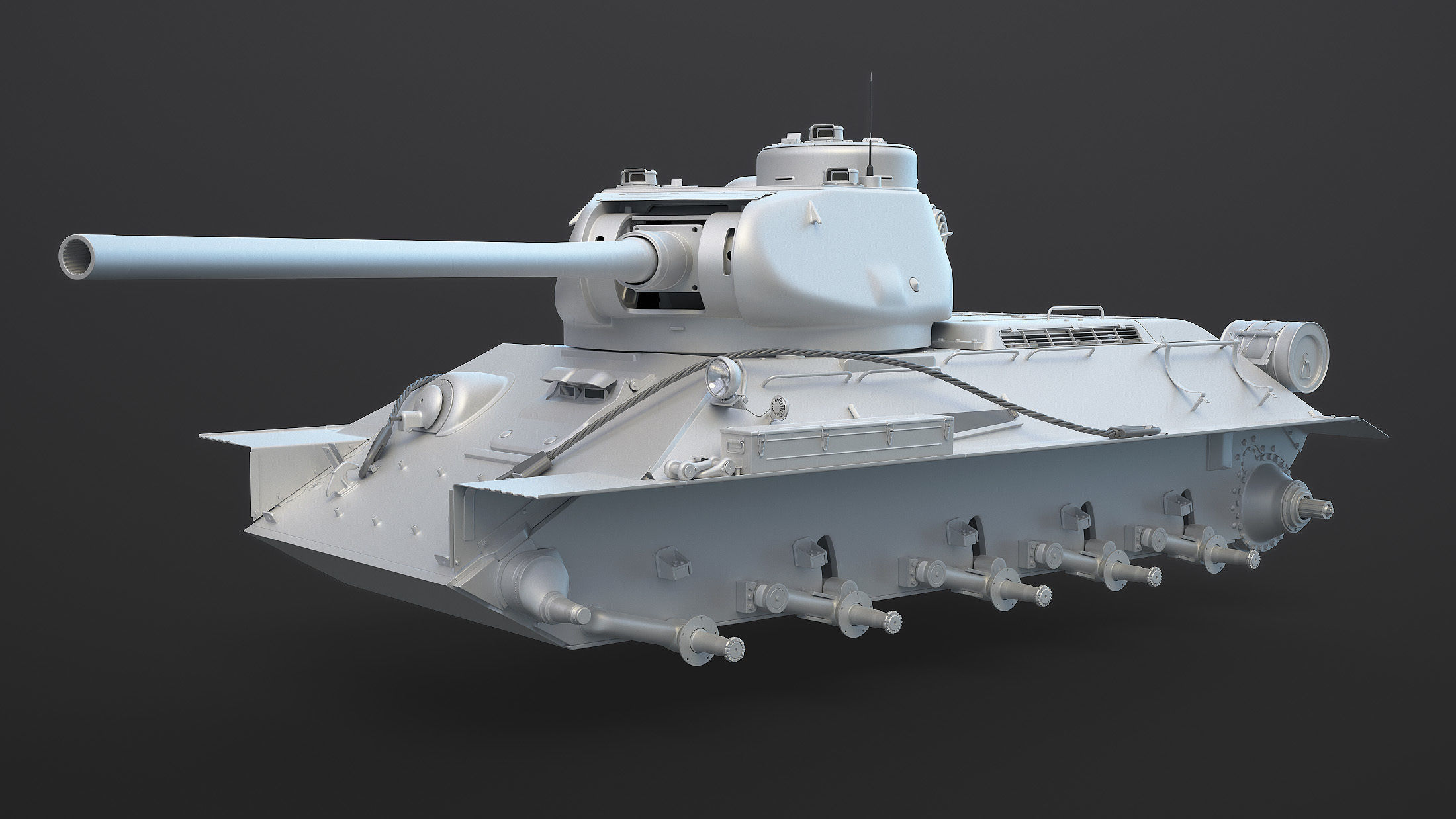T-34-85 High-Poly tank 3D model_10