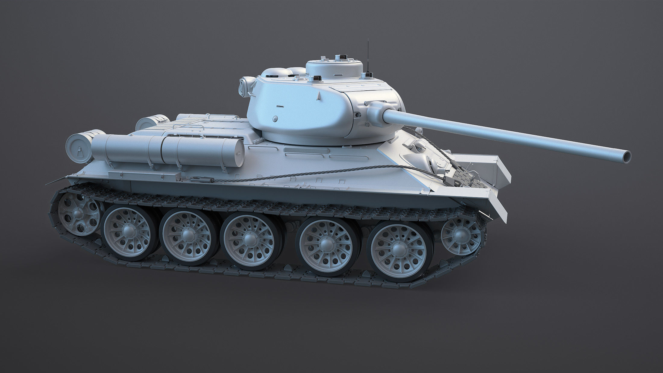 T-34-85 High-Poly tank 3D model_9