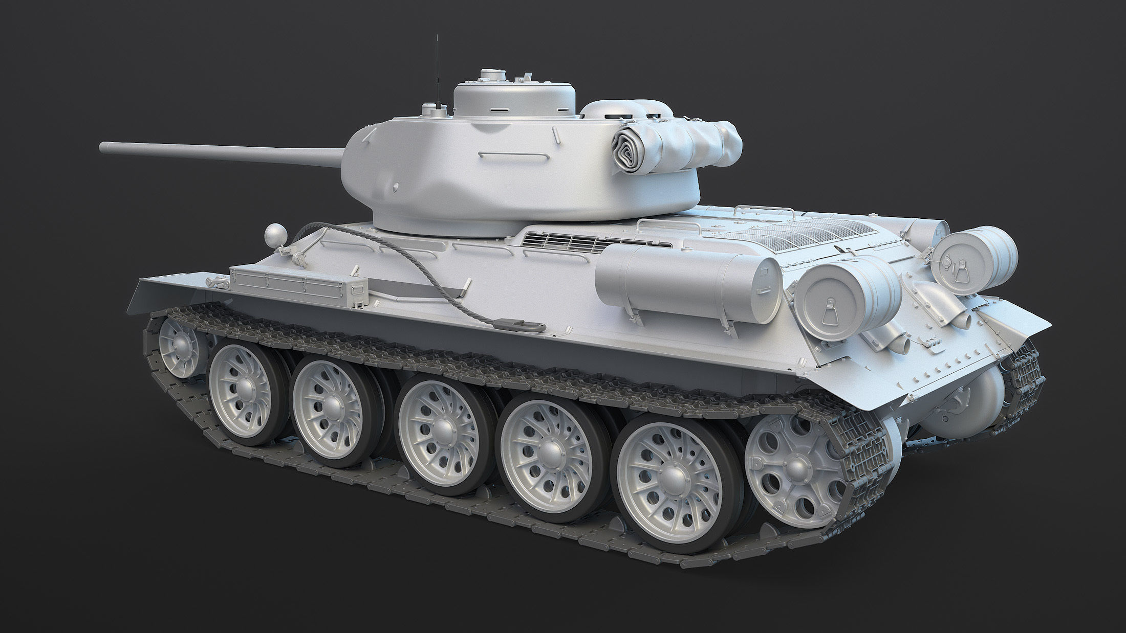 T-34-85 High-Poly tank 3D model_7