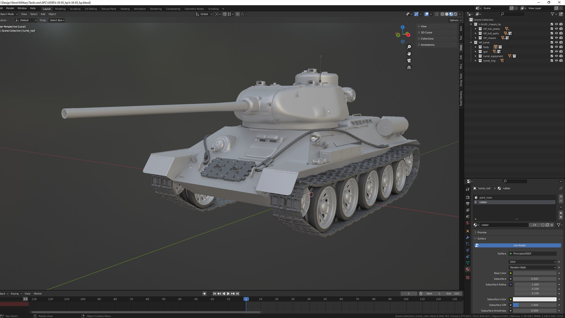T-34-85 High-Poly tank 3D model_14