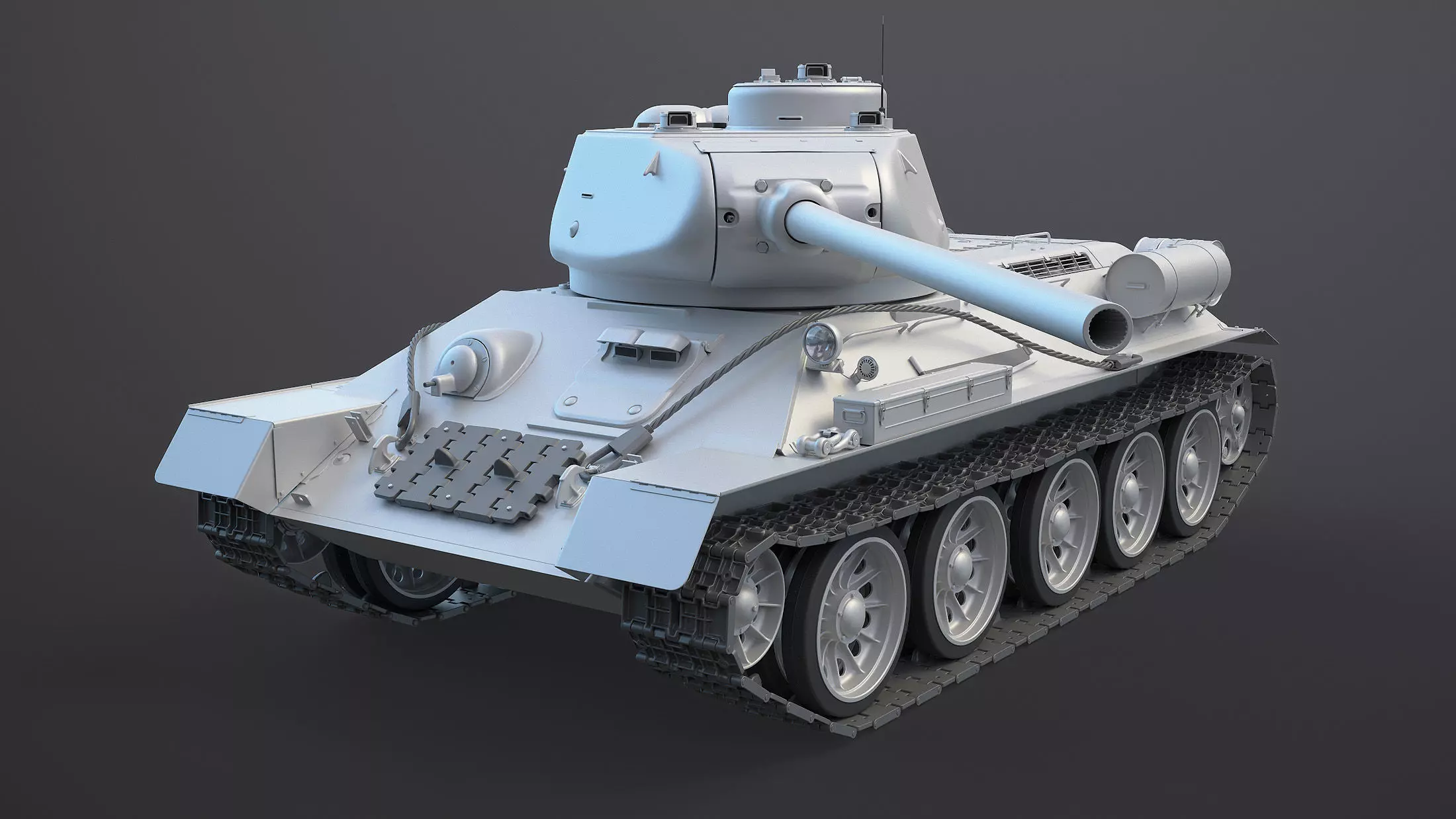 T-34-85 High-Poly tank 3D model_0