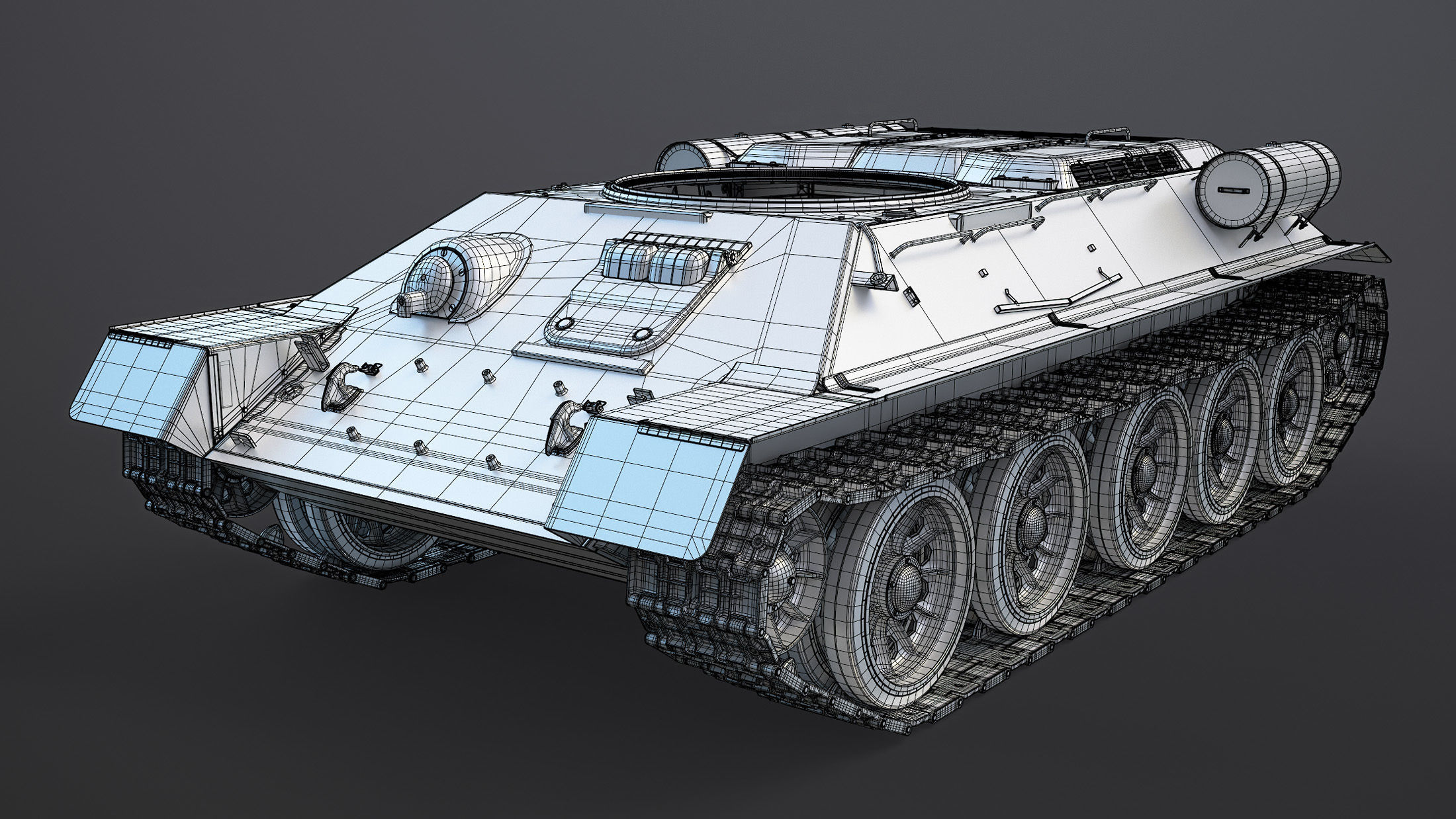 T-34-85 High-Poly tank 3D model_24