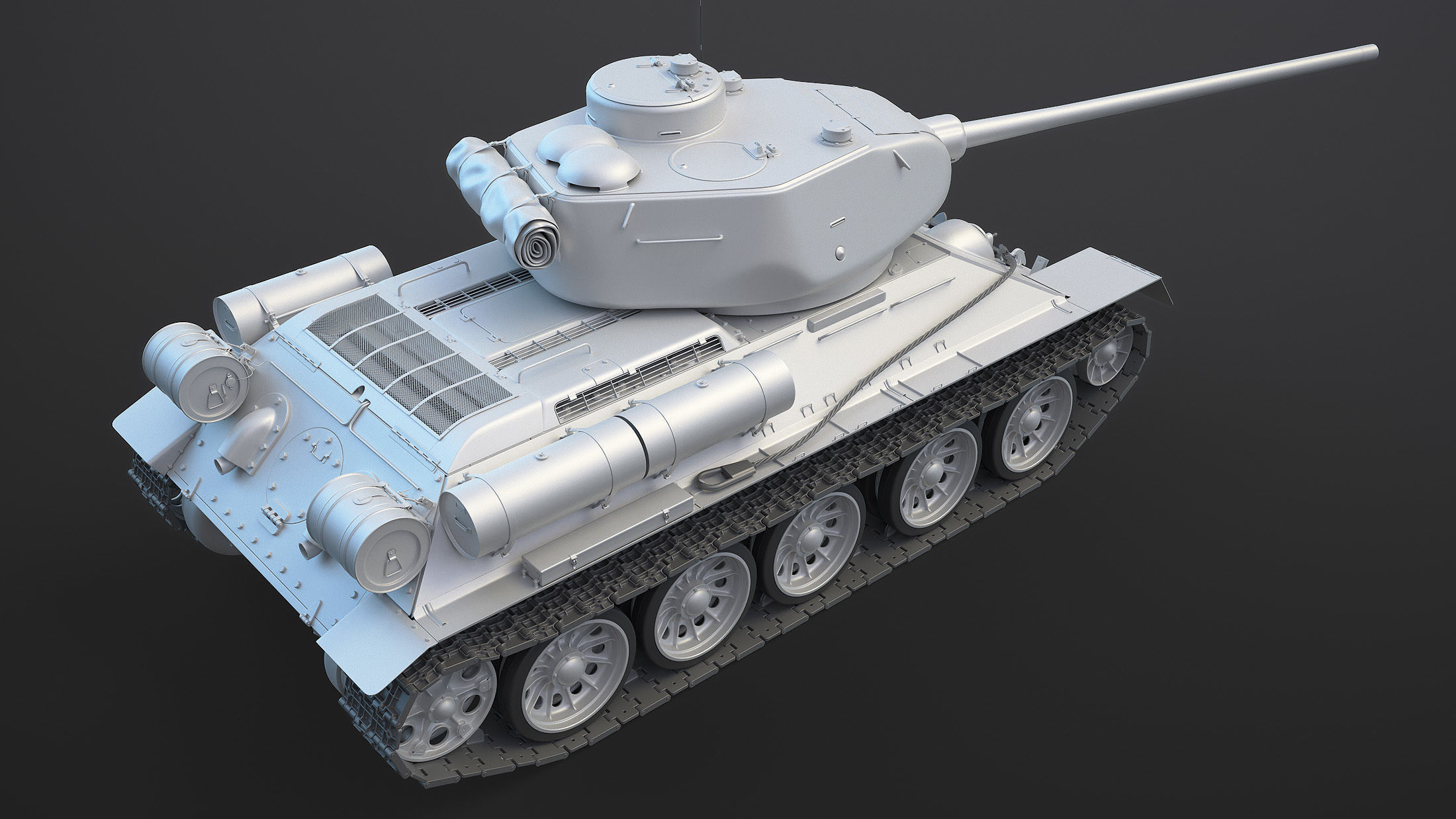 T-34-85 High-Poly tank 3D model_8