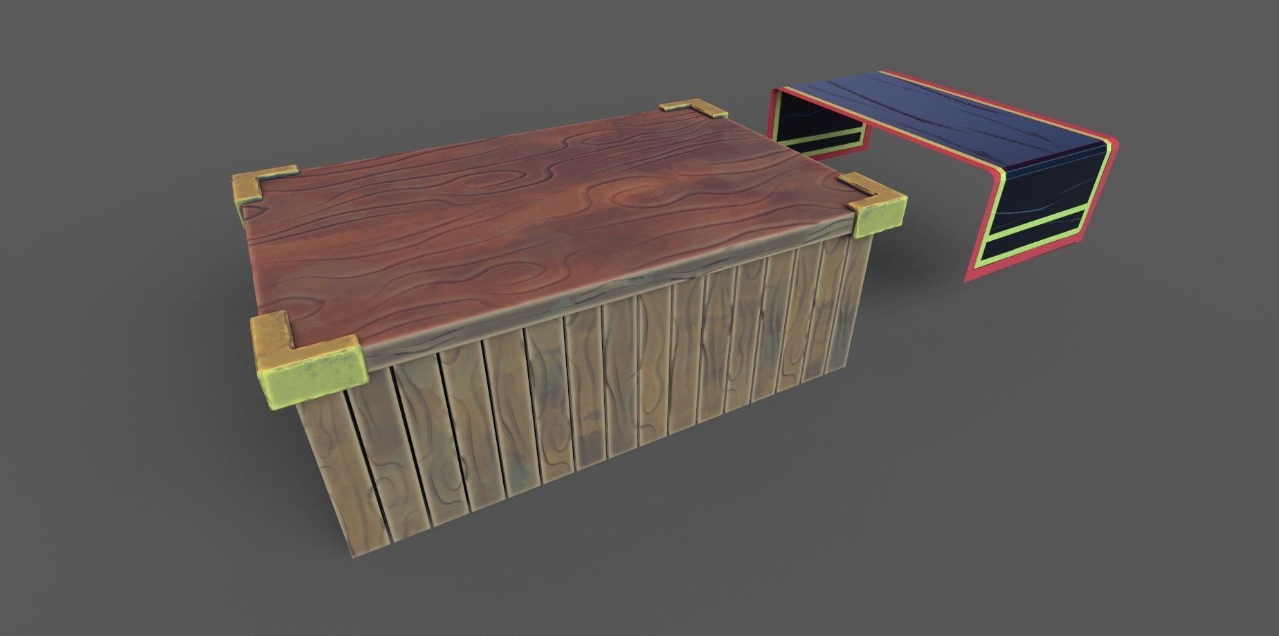 Medieval Bar Interior Kit Low-poly 3D model_7