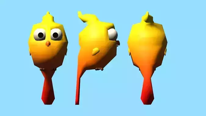 Low-Poly Cartoon Bird Low-poly 3D model