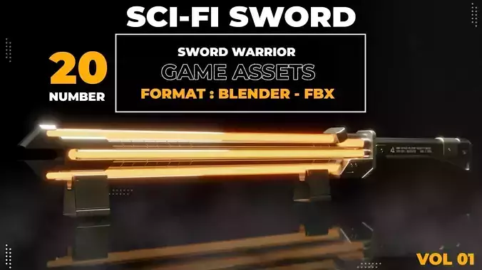 20 SCI-FI SWORD GAME ASSETS     POLY OPTIMALI