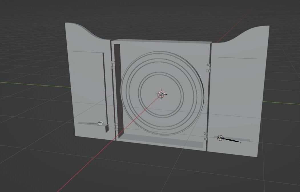 DartBoard dart board and darts Low-poly 3D model_4