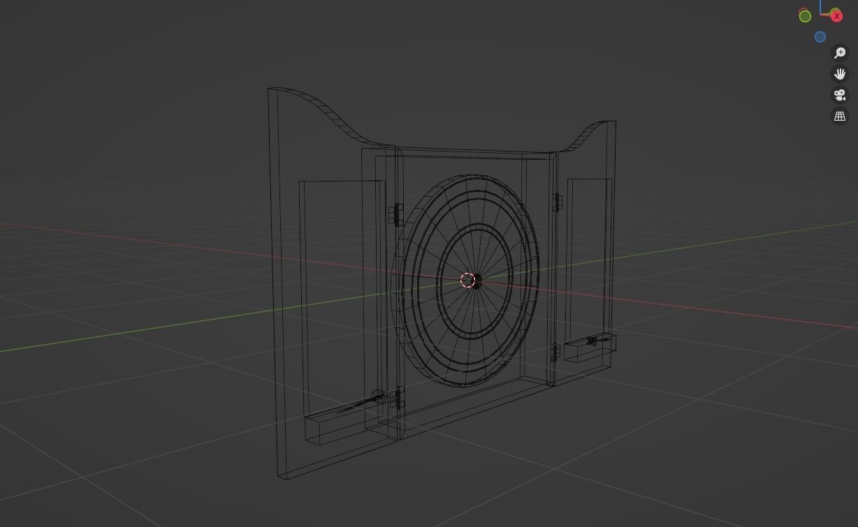 DartBoard dart board and darts Low-poly 3D model_2