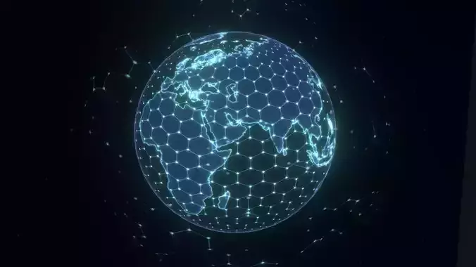 Animated Hologram Planet Earth No 5 Sci-Fi 3D Model Low-poly 3D model