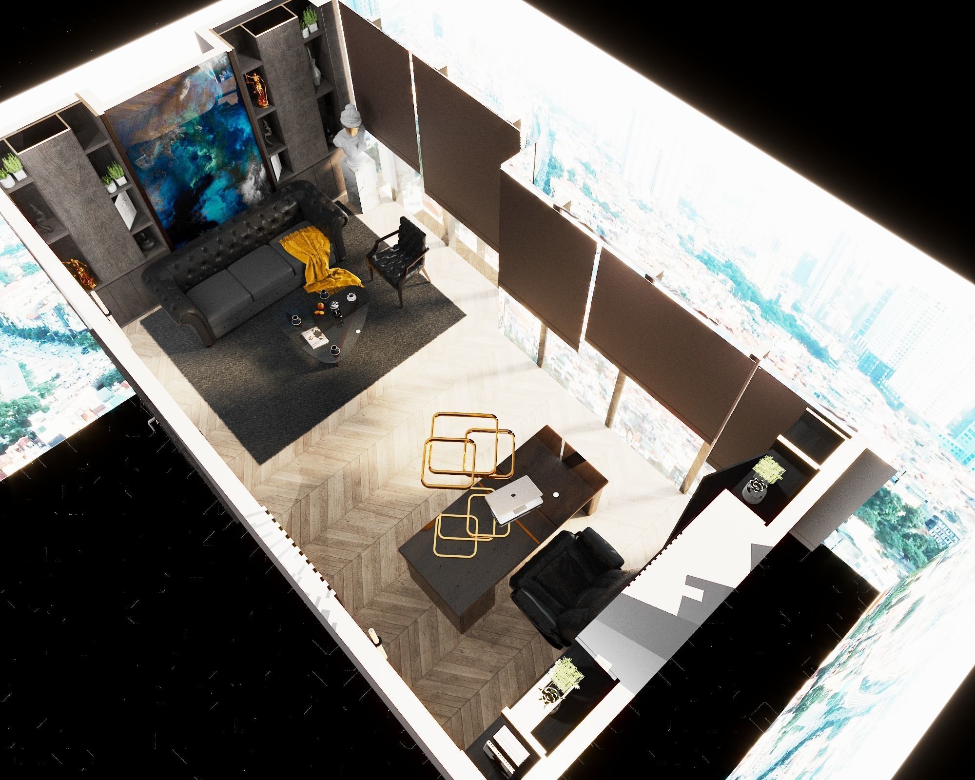 Office room 3D model_4