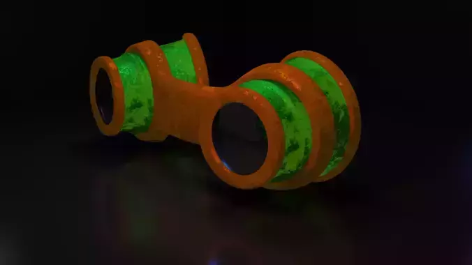 Binoculars orange and glow in object