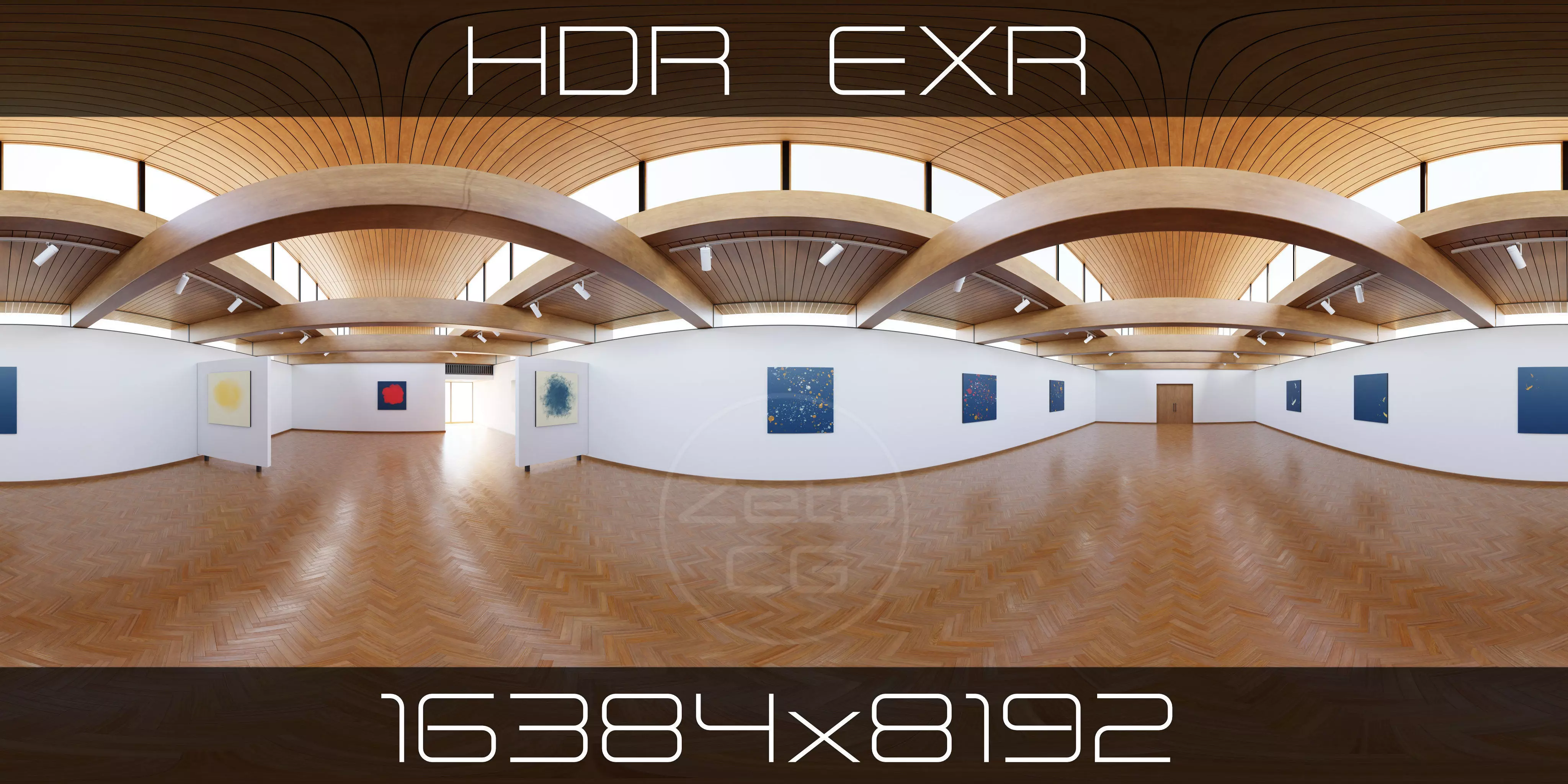 HDRI - Art Museum Gallery Interior 21 - 16384x8192 Texture_0