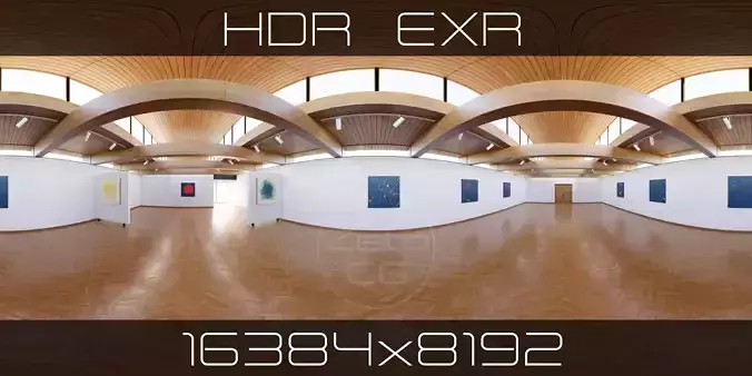 HDRI - Art Museum Gallery Interior 21 - 16384x8192 Texture
