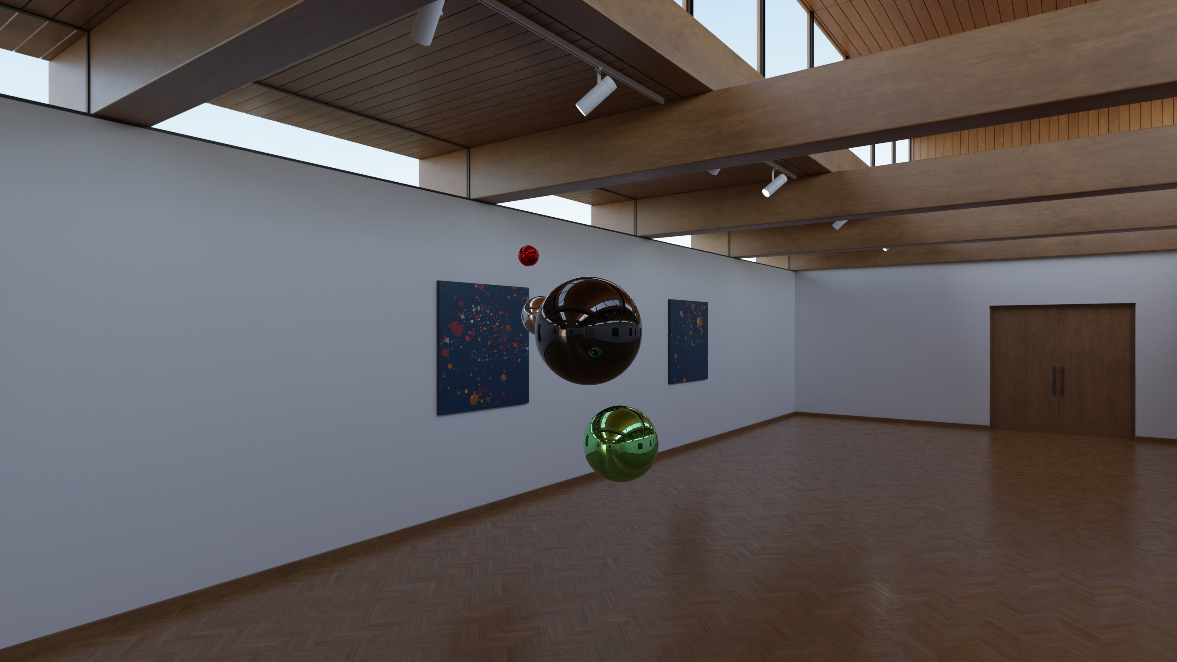 HDRI - Art Museum Gallery Interior 21 - 16384x8192 Texture_13