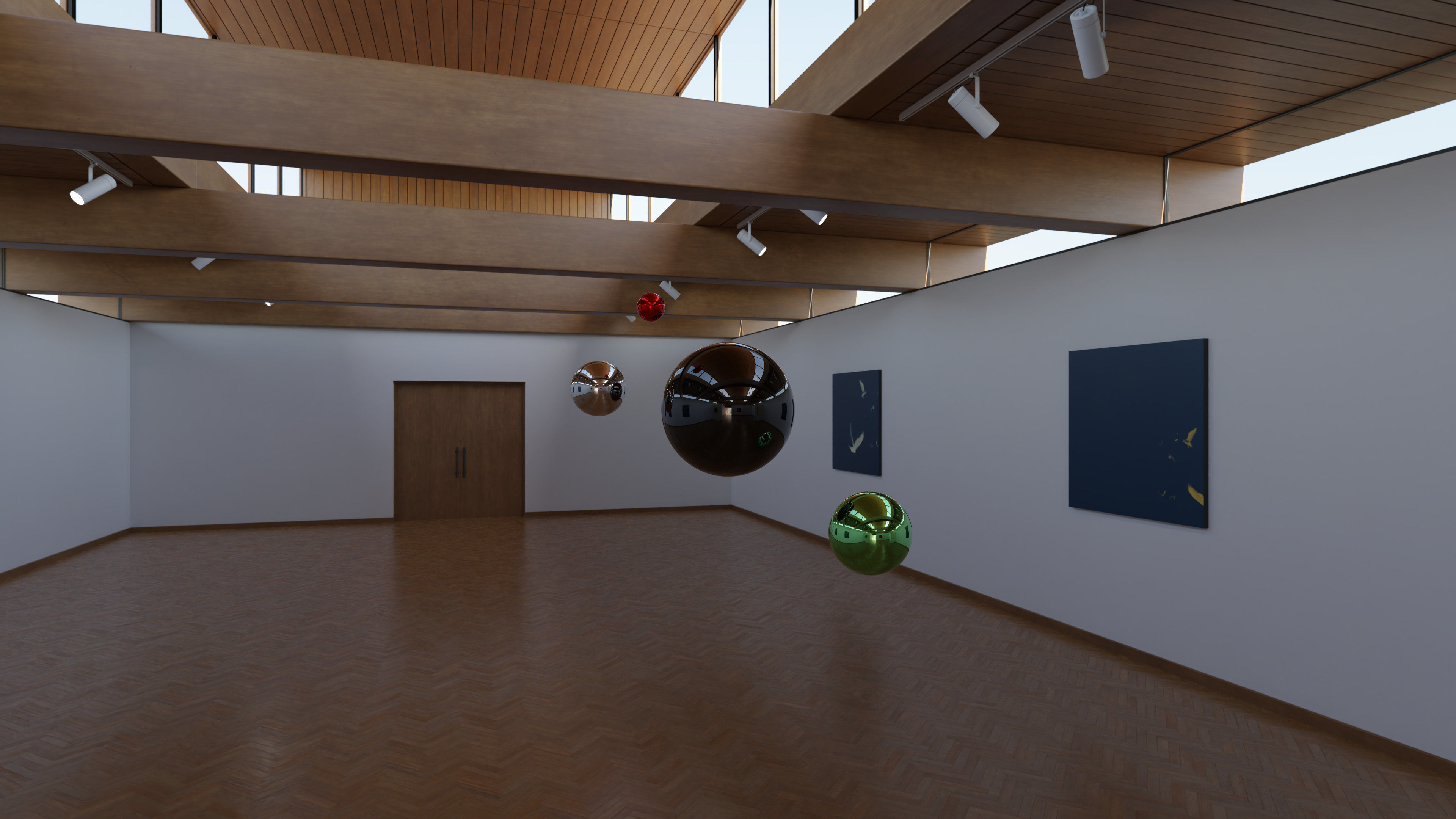 HDRI - Art Museum Gallery Interior 21 - 16384x8192 Texture_10