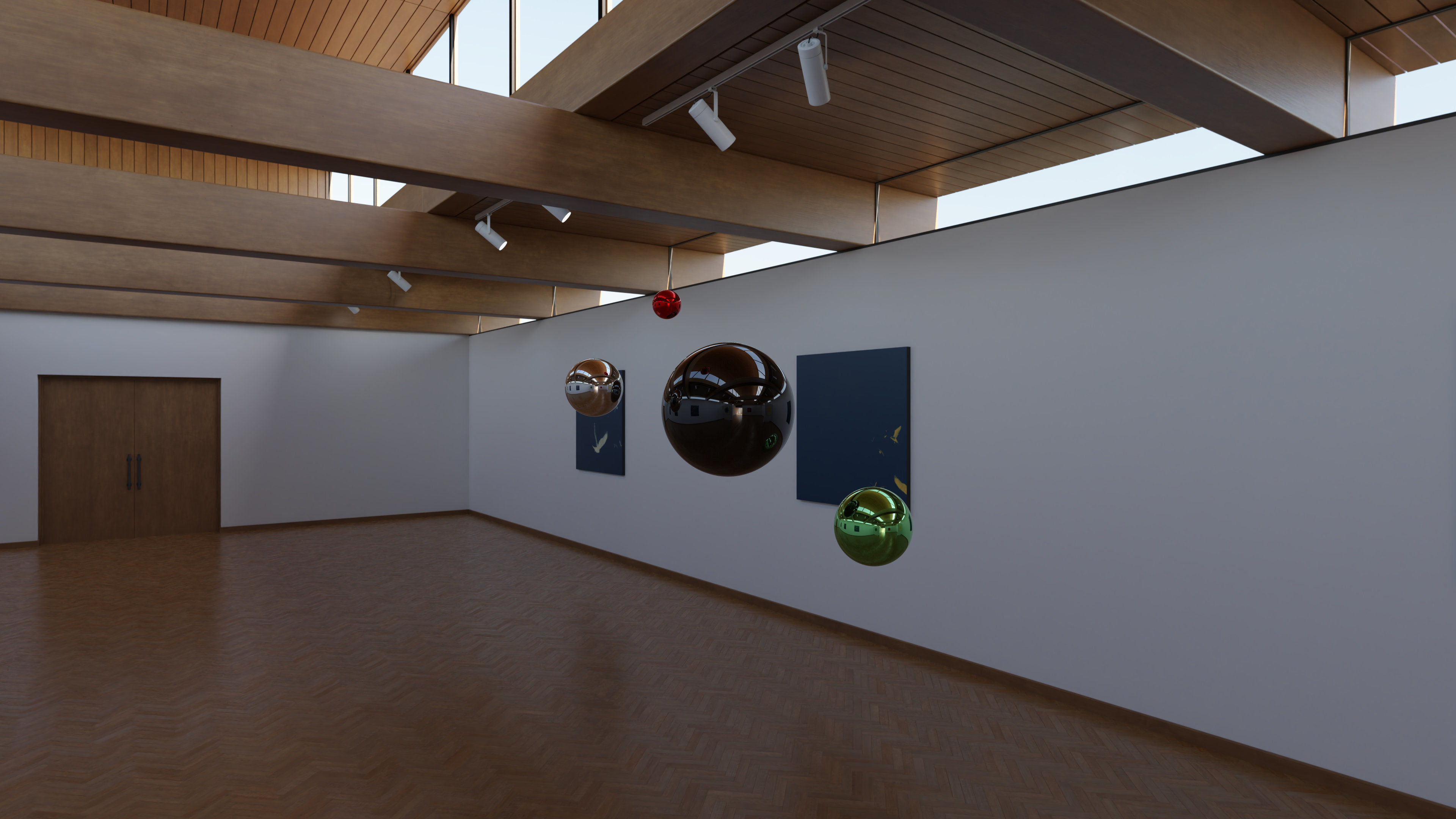 HDRI - Art Museum Gallery Interior 21 - 16384x8192 Texture_9