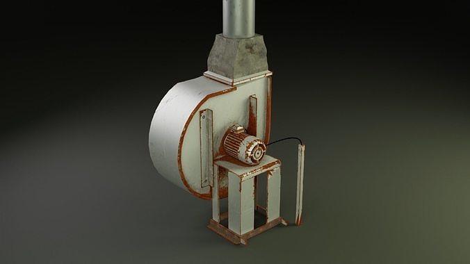 Ventilation cyclone in the shelter Low-poly 3D model