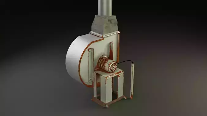 Ventilation cyclone in the shelter Low-poly 3D model