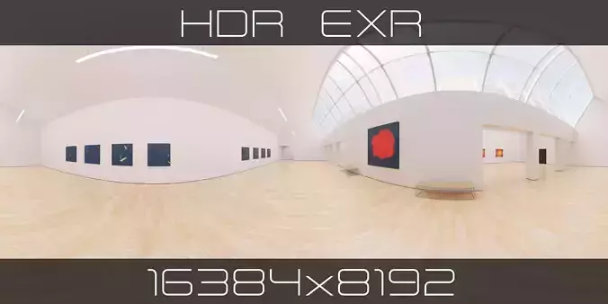 HDRI - Art Museum Gallery Interior 23 v1 - 16384x8192 Texture