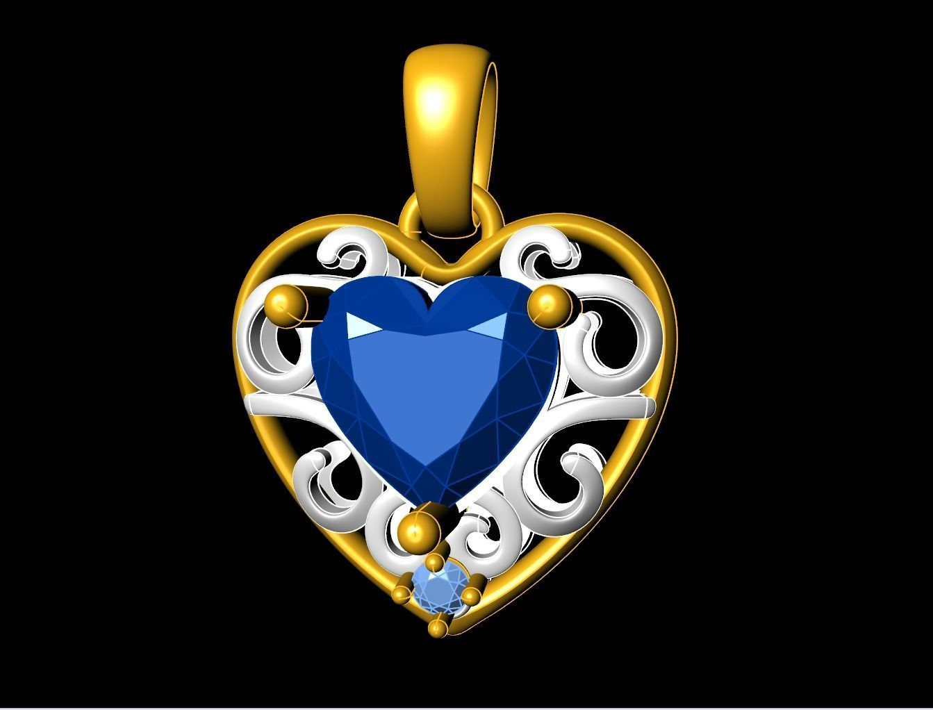 PENDANTS HEART 3D print model_1