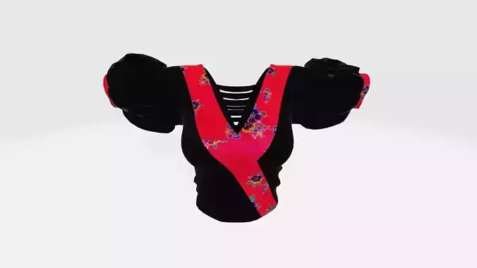 Hmong Traditional Shirt Design for Fashion 3D model