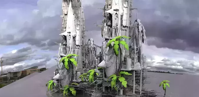 Tribal Island beach Resort Sci fi Abode Kit bash 3