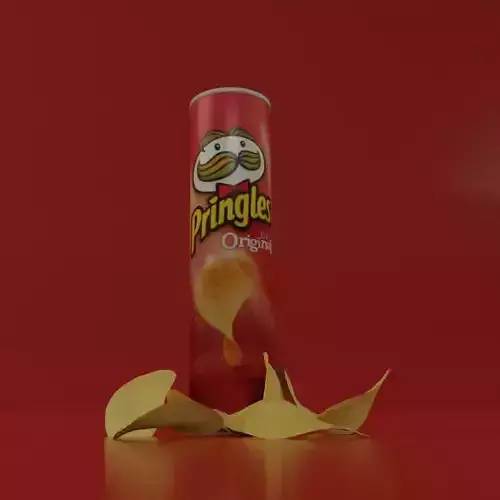 Pringles Box Low-poly 3D model