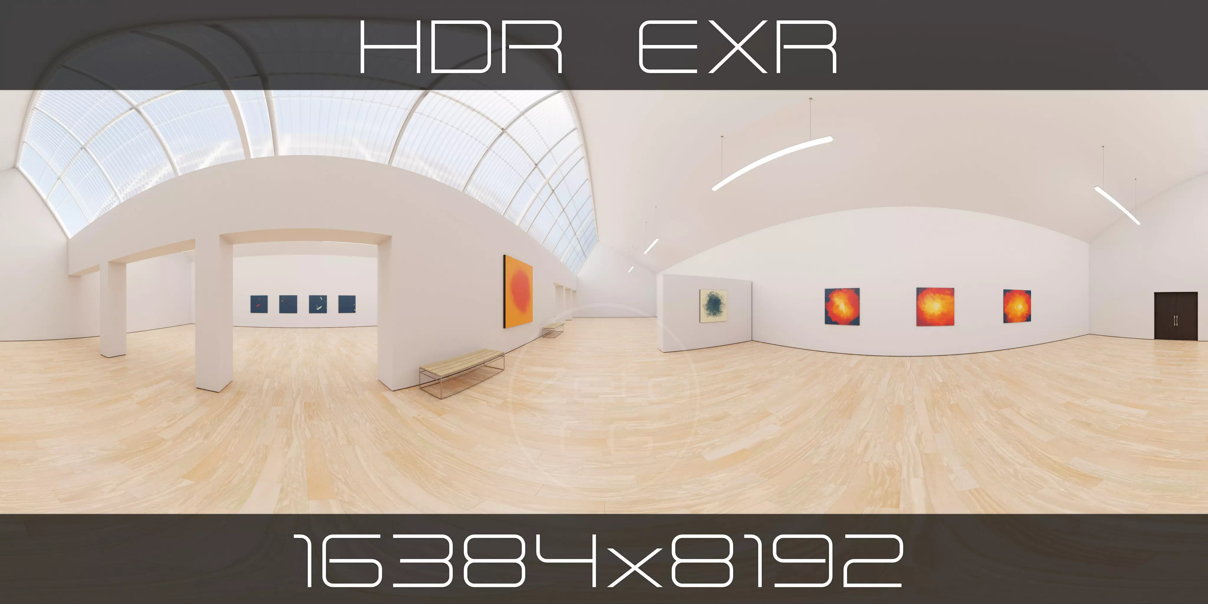HDRI - Art Museum Gallery Interior 23 v2 - 16384x8192 Texture_0