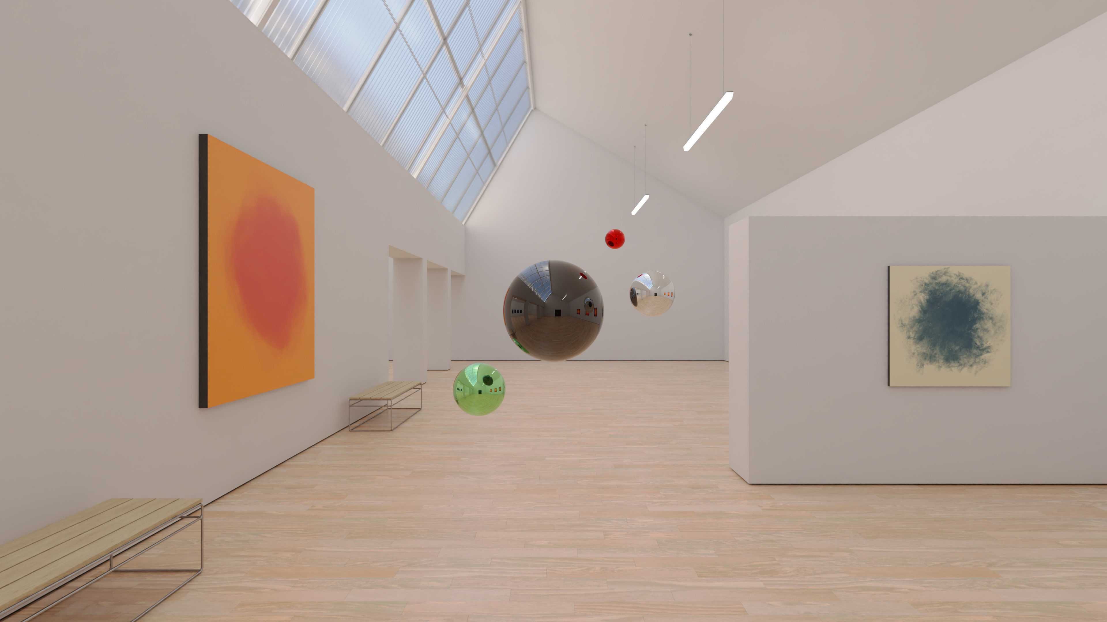 HDRI - Art Museum Gallery Interior 23 v2 - 16384x8192 Texture_19