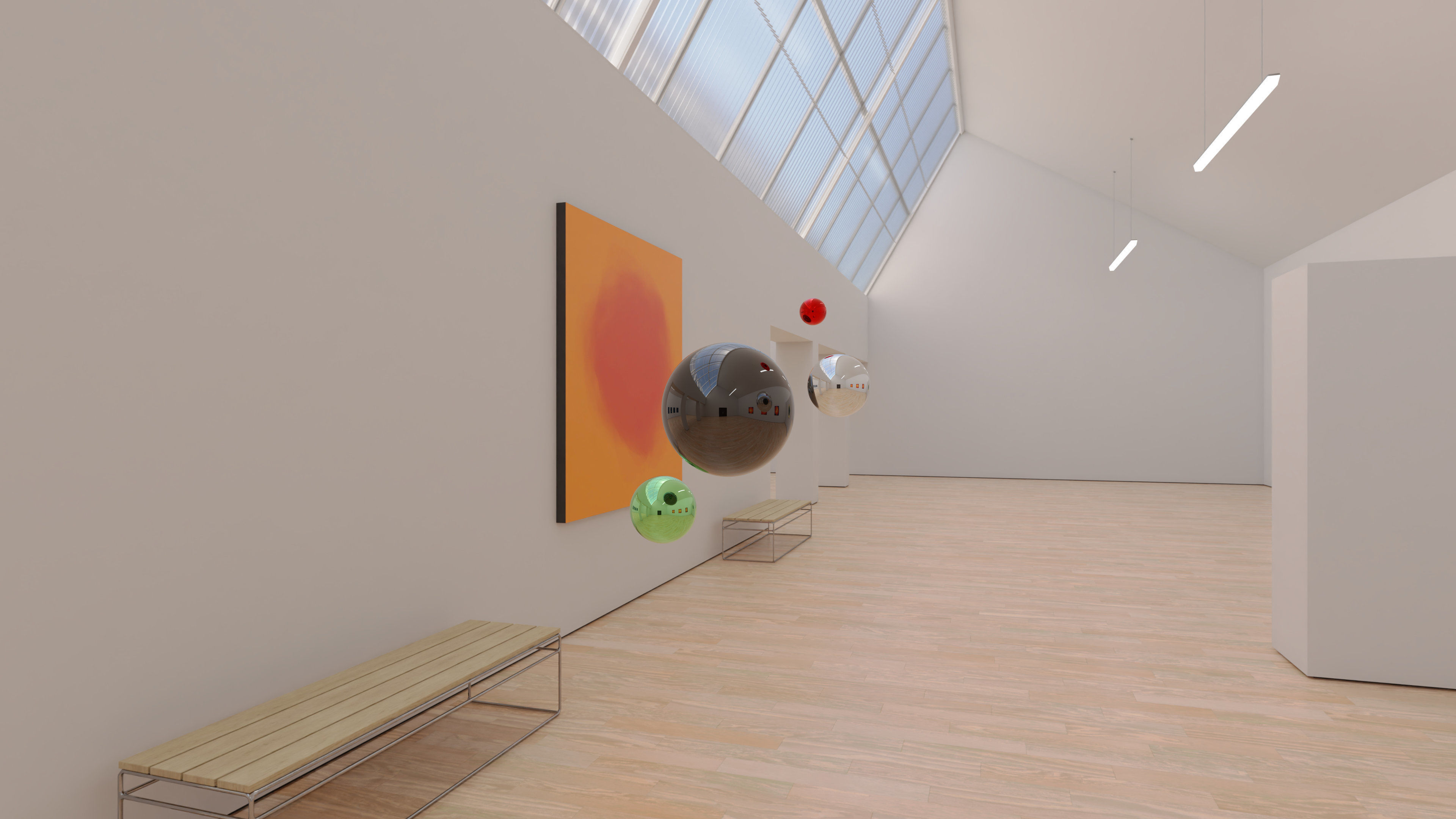 HDRI - Art Museum Gallery Interior 23 v2 - 16384x8192 Texture_2