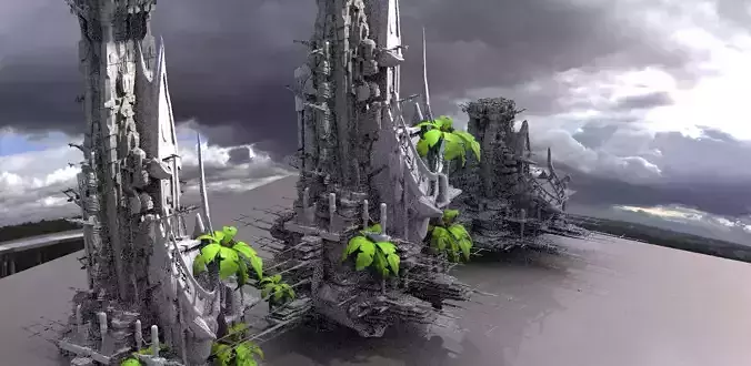 Tribal Island beach Resort Sci fi Abode Kit bash 4