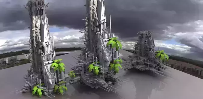 Tribal Island beach Resort Sci fi Abode Kit bash 5 