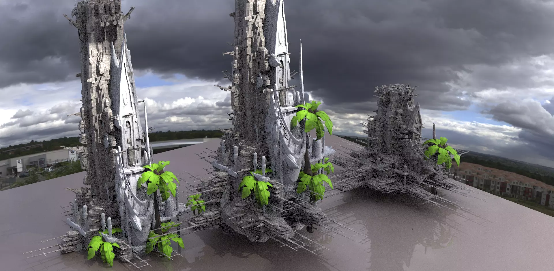 Tribal Island beach Resort Sci fi Abode Kit bash 5  3D model_0