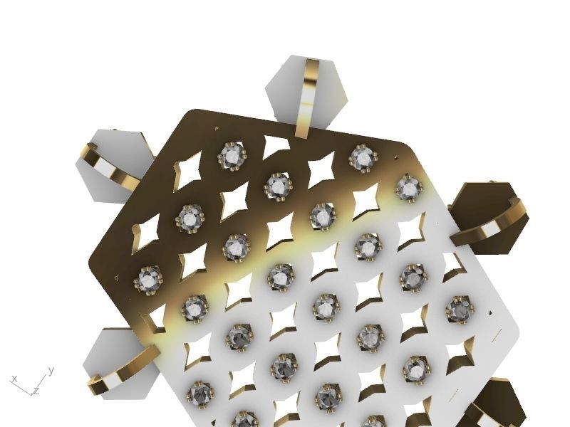 hexagon tortoise pendant stl verified  3D print model_5
