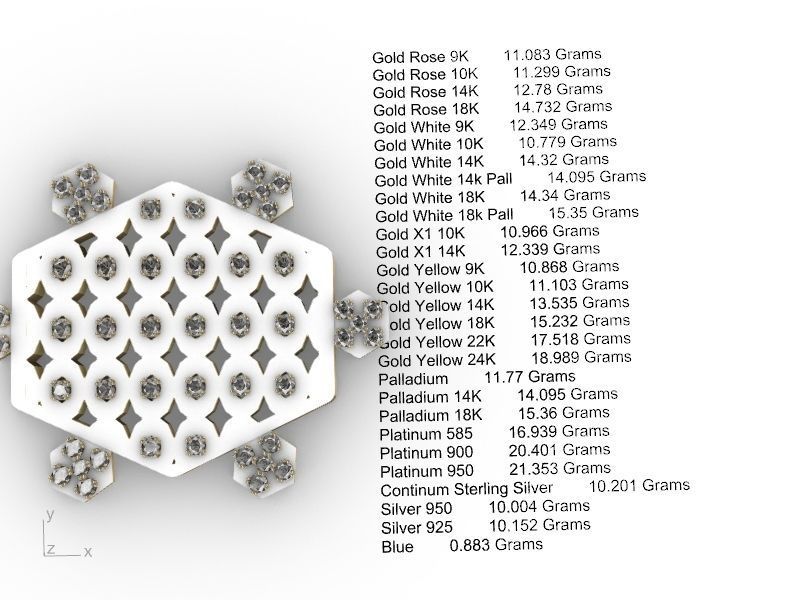 hexagon tortoise pendant stl verified  3D print model_10