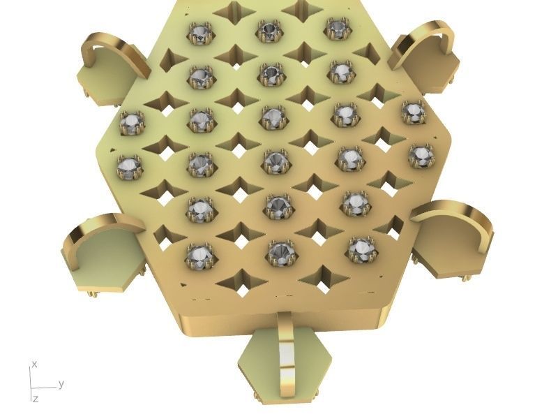 hexagon tortoise pendant stl verified  3D print model_7