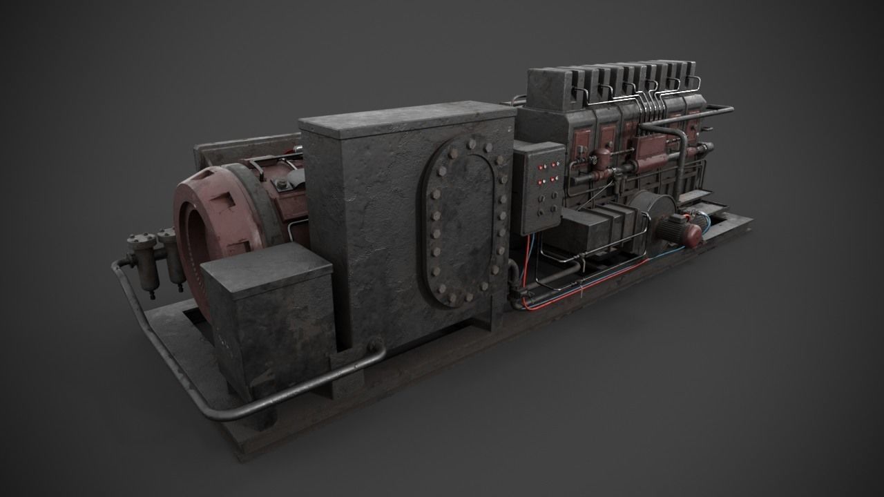 Diesel-generator steam engine 3D model_6