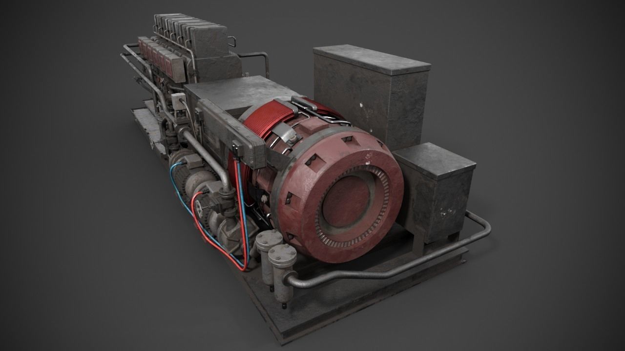 Diesel-generator steam engine 3D model_5