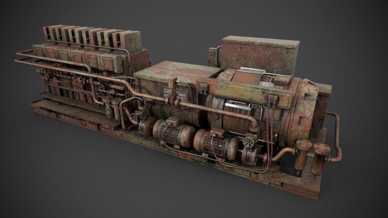 Diesel-generator steam engine 3D model_10