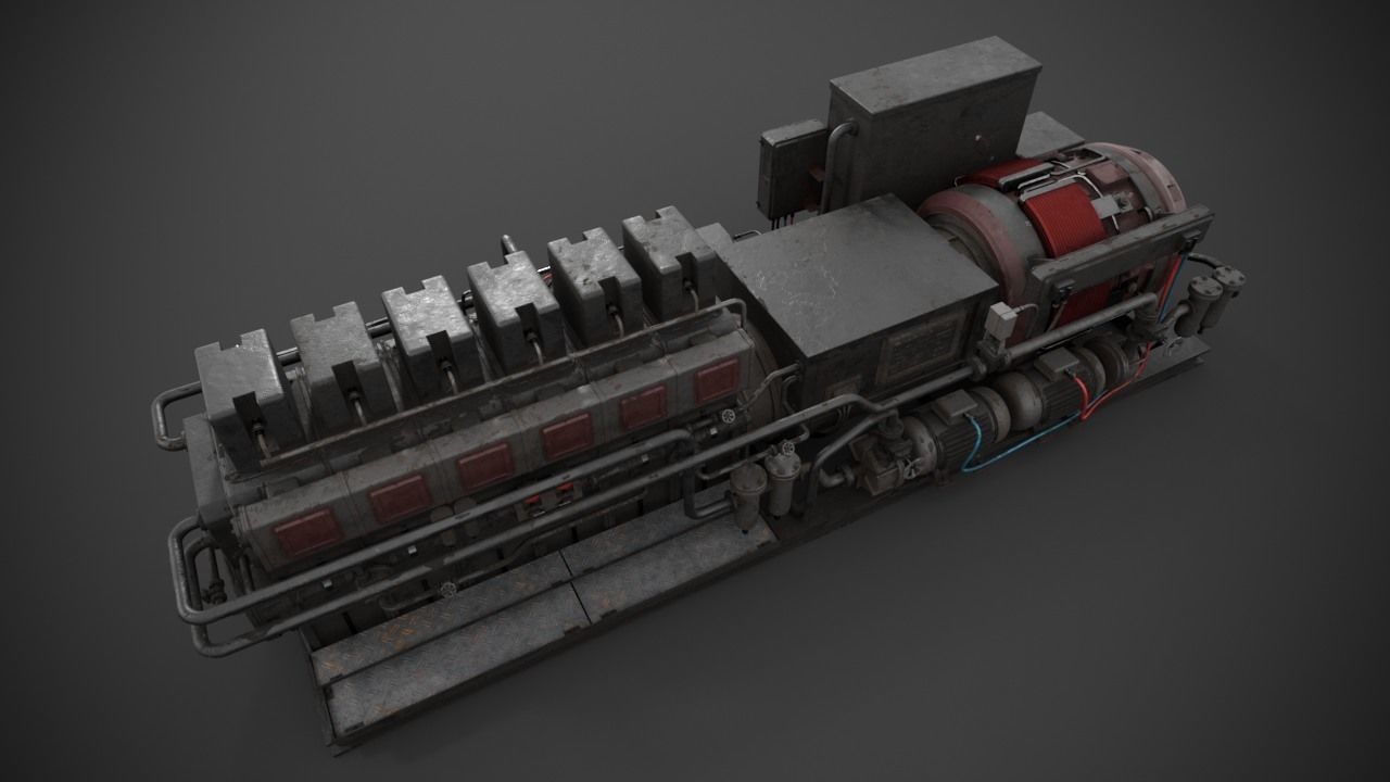 Diesel-generator steam engine 3D model_9