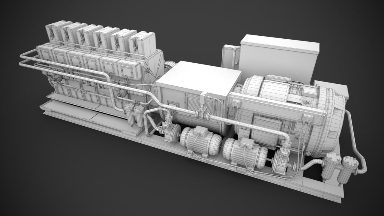 Diesel-generator steam engine 3D model_15