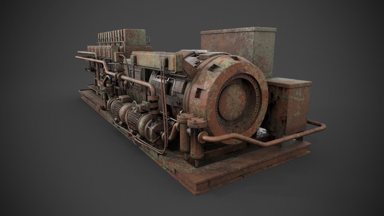 Diesel-generator steam engine 3D model_11