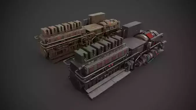 Diesel-generator steam engine 3D model